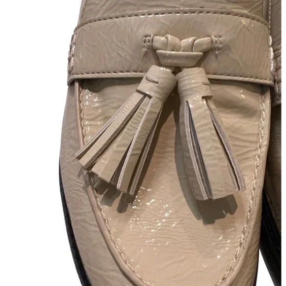 Franco Sarto Cream Tassel Loafers, Slip On Dress Shoes, Classic Women's Footwear - Picture 3 of 15